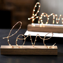 Load image into Gallery viewer, LED Little Night Light Bedroom Bedside Wrought Iron Wooden Home Decoration Birthday Gift, Letter Love, Letter Home