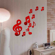 Load image into Gallery viewer, 3D Musical Notes Acrylic Mirrors Wall Sticker Home Decor Living Room Wall Decoration Art DIY Wall Stickers