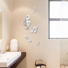 Load image into Gallery viewer, 3D Musical Notes Acrylic Mirrors Wall Sticker Home Decor Living Room Wall Decoration Art DIY Wall Stickers