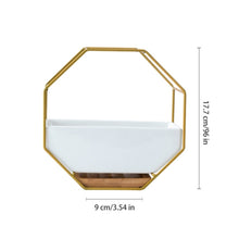 Load image into Gallery viewer, Simple Octagonal Geometric Wall Hanging Table Succulent Platter Bamboo Support Iron Frame Flower Pot