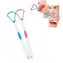 Load image into Gallery viewer, 2 PCS Tongue Coating Cleaning Scraper To Remove Bad Breath Tongue Brush Random Color  Delivery