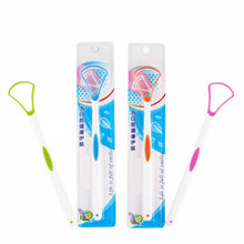 Load image into Gallery viewer, 2 PCS Tongue Coating Cleaning Scraper To Remove Bad Breath Tongue Brush Random Color  Delivery
