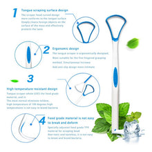 Load image into Gallery viewer, 2 PCS Tongue Coating Cleaning Scraper To Remove Bad Breath Tongue Brush Random Color  Delivery