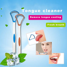 Load image into Gallery viewer, 2 PCS Tongue Coating Cleaning Scraper To Remove Bad Breath Tongue Brush Random Color  Delivery