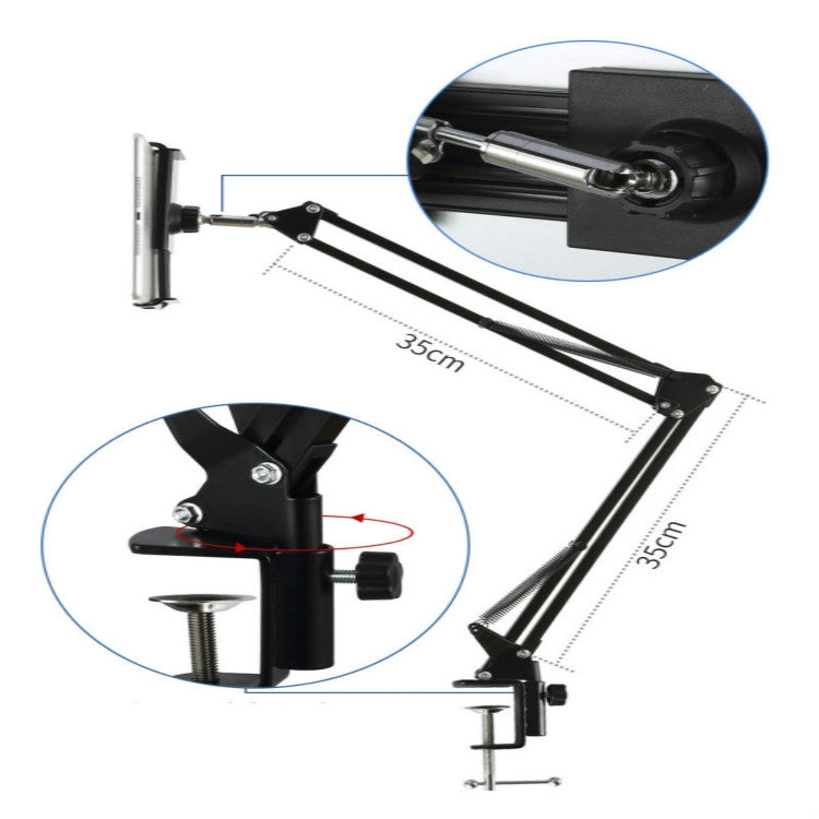 Universal 360 Degree Rotating Flexible Long Arm Lazy Phone Tablet Pad Holder Clip Bracket
