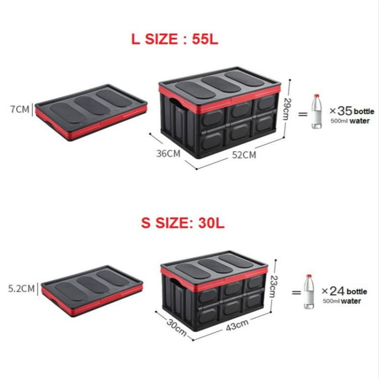 Car Trunk Storage Box Foldable Car Plastic Storage Box, L, S