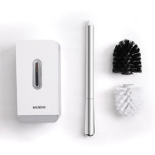 Load image into Gallery viewer, MENGNI Suction Wall Long Handle Toilet Brush Storage Box Bathroom Cleaning Kit