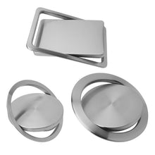 Load image into Gallery viewer, Embedded Type Stainless Steel Swing Cover Flip Kitchen Countertop Trash Can Lid  Cap, Round Drawing 20cm Diameter, Round  Mirror 24.5cm Diameter, Square 16.2x22.7cm