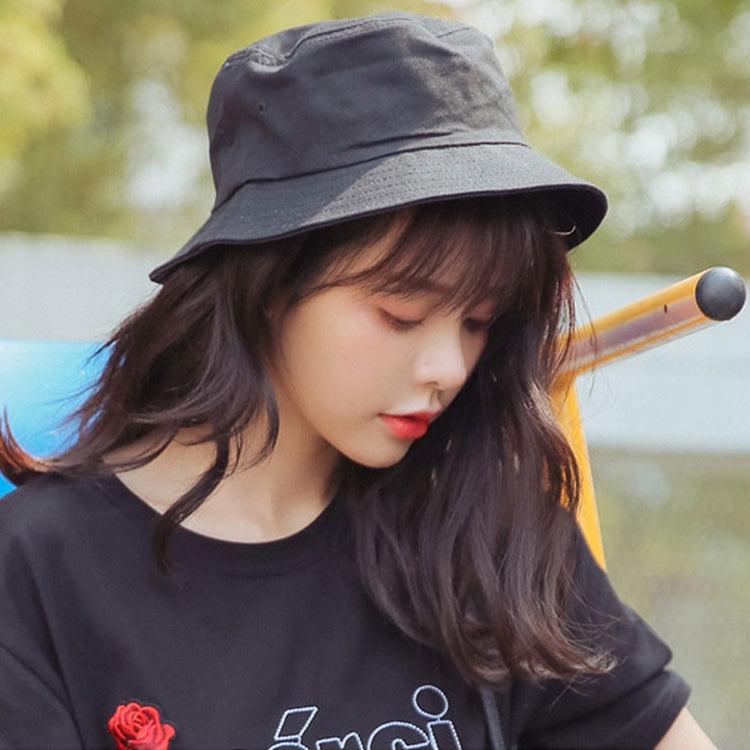 Solid Color Cotton Double-sided Wearable Fisherman Hat for Women