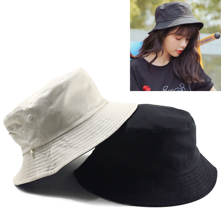 Solid Color Cotton Double-sided Wearable Fisherman Hat for Women