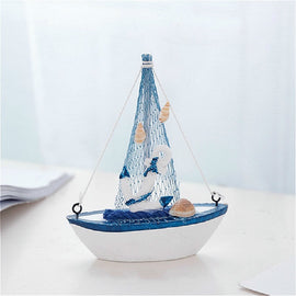Vintage Wooden Canvas Boat Model Decoration Home room Decoration