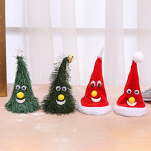 Load image into Gallery viewer, 6 inch Electric Cap Christmas Swing Tree Hat Christmas Ornaments Props, Shake Cap with Music, Shake Cap with Pentagram Light, Swing Tree with Bell, Swing Tree with Pentagram Light