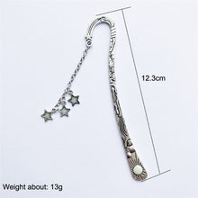 Load image into Gallery viewer, Luminous Sun Moon Star Bookmark Retro Pentagram Glowing Metal Bookmark