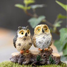 Load image into Gallery viewer, 2 PCS Moss Micro Landscape Creative Resin Mini Owl Ornament，Random Color Delivery