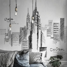 Load image into Gallery viewer, Creative City Building Wall Sticker Bedroom Living Room Sofa TV Background Wall Decoration Large Stickers, City, Clock tower, Buliding