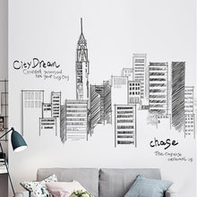 Load image into Gallery viewer, Creative City Building Wall Sticker Bedroom Living Room Sofa TV Background Wall Decoration Large Stickers, City, Clock tower, Buliding