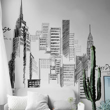 Load image into Gallery viewer, Creative City Building Wall Sticker Bedroom Living Room Sofa TV Background Wall Decoration Large Stickers, City, Clock tower, Buliding