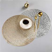 Load image into Gallery viewer, 2 PCS Fashion Round Hollow Placemats PVC Table Mats Coffee Cup Pad