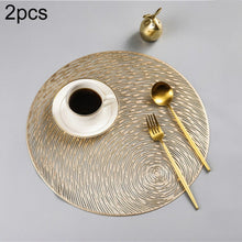 Load image into Gallery viewer, 2 PCS Fashion Round Hollow Placemats PVC Table Mats Coffee Cup Pad
