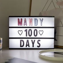 Load image into Gallery viewer, Alphabet Handmade Puzzle Light Box Decoration Night Light Home Decoration with Black and White Card, Pink box pink strip, White box white strip, Black box black strip, Black box white strip