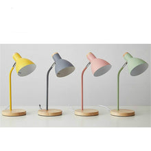 Load image into Gallery viewer, E27 Button Switch Wood Table Lamp Metal Shade Desk Light Bedside Reading Book Light Home Decor