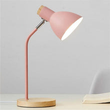 Load image into Gallery viewer, E27 Button Switch Wood Table Lamp Metal Shade Desk Light Bedside Reading Book Light Home Decor