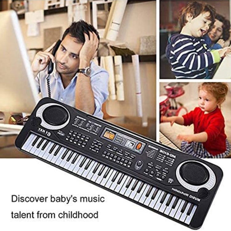 MQ-6106 61-key Multi-function Children Simulation Electronic Piano Children Intelligence Music Toys, EU Plug