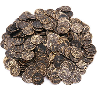 Children Pirate Treasure Toys Treasure Hunting Game Props Pirate gold Coin silver Coin copper  Coin toys
