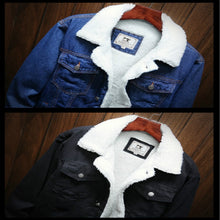 Load image into Gallery viewer, Men Winter Wool Liner Jean Jackets Outerwear Warm Denim Coats, S, M, L, XL, XXL, XXXL, XXXXL, XXXXXL, XXXXXXL