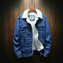 Load image into Gallery viewer, Men Winter Wool Liner Jean Jackets Outerwear Warm Denim Coats, S, M, L, XL, XXL, XXXL, XXXXL, XXXXXL, XXXXXXL