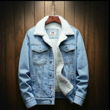 Load image into Gallery viewer, Men Winter Wool Liner Jean Jackets Outerwear Warm Denim Coats, S, M, L, XL, XXL, XXXL, XXXXL, XXXXXL, XXXXXXL