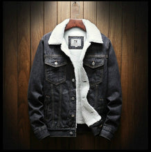 Load image into Gallery viewer, Men Winter Wool Liner Jean Jackets Outerwear Warm Denim Coats, S, M, L, XL, XXL, XXXL, XXXXL, XXXXXL, XXXXXXL
