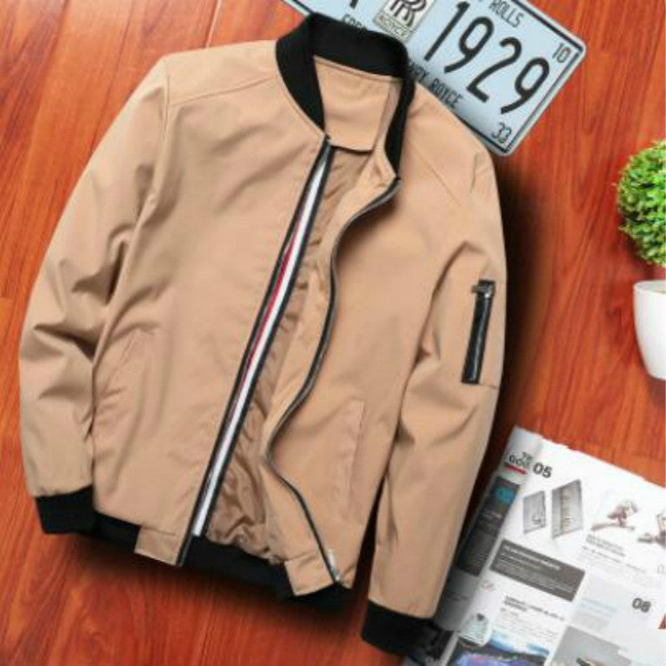 Men Zipper Jacket Male Casual Streetwear Hip Hop Slim Fit Pilot Coat Men Clothing, L, XXL, XXXXL