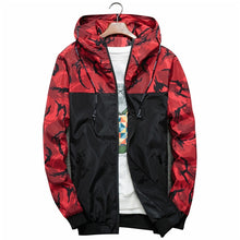 Load image into Gallery viewer, Men Bomber Jacket Thin Slim Long Sleeve Camouflage Military Jackets Hooded, M, L, XL, XXL, XXXL