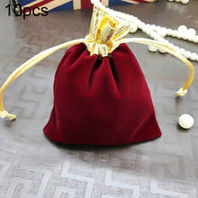 Load image into Gallery viewer, Velvet Bag Jewelry Storage Bag Christmas New Year Holiday Blessing Bag, 7x9cm, 10x12cm, 12x15cm