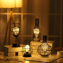 Load image into Gallery viewer, Retro Classic Iron Art LED Table Lamp Reading Lamp Night Light Bedroom Lamp Desk Lighting Home Decoration, Red Wine Glass, Red Wine Bottle, Wake up Bottle, Separate Jug, Red Ｗine Glass + Red Ｗine Bottle, Red Wine + Red Wine + Hangover