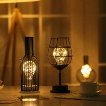 Load image into Gallery viewer, Retro Classic Iron Art LED Table Lamp Reading Lamp Night Light Bedroom Lamp Desk Lighting Home Decoration, Red Wine Glass, Red Wine Bottle, Wake up Bottle, Separate Jug, Red Ｗine Glass + Red Ｗine Bottle, Red Wine + Red Wine + Hangover