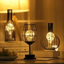 Load image into Gallery viewer, Retro Classic Iron Art LED Table Lamp Reading Lamp Night Light Bedroom Lamp Desk Lighting Home Decoration, Red Wine Glass, Red Wine Bottle, Wake up Bottle, Separate Jug, Red Ｗine Glass + Red Ｗine Bottle, Red Wine + Red Wine + Hangover