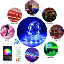 Load image into Gallery viewer, Bluetooth Suit Smart Music Sound Control Light Strip Non-waterproof 5050 RGB Colorful Atmosphere LED Light Strip With 24-Keys Remote Control, 5M 150 LEDs, 5M 300 LEDs, 10M 300 LEDs, 10M 600 LEDs, 15M 450 LEDs, 15M 270 LEDs, 20M 360 LEDs, 30M 540 LEDs