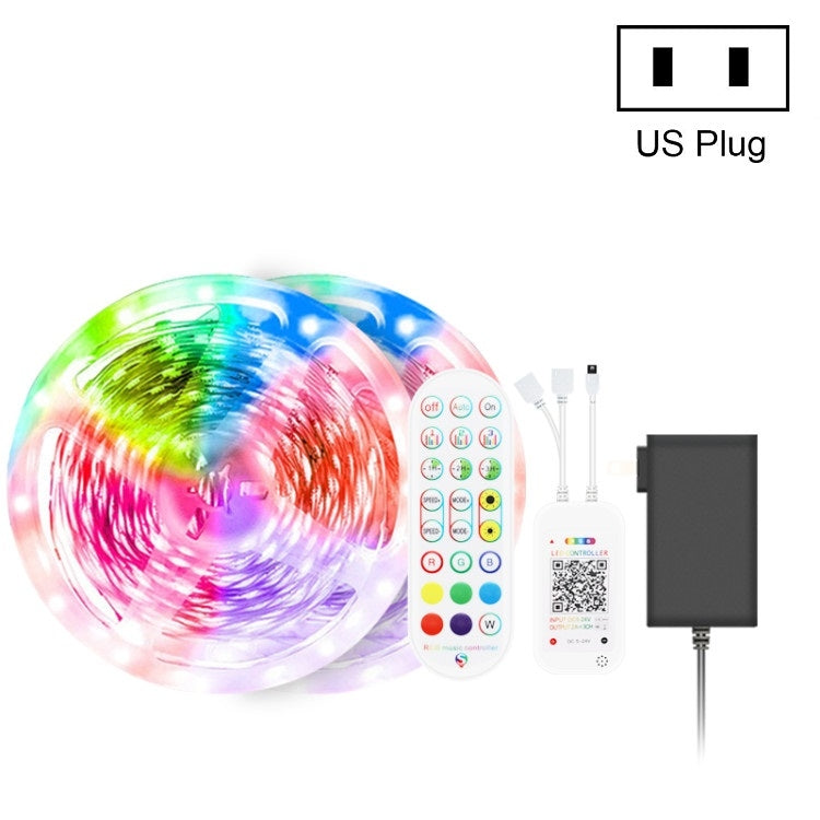 Bluetooth Suit Smart Music Sound Control Light Strip Non-waterproof 5050 RGB Colorful Atmosphere LED Light Strip With 24-Keys Remote Control, 5M 150 LEDs, 5M 300 LEDs, 10M 300 LEDs, 10M 600 LEDs, 15M 450 LEDs, 15M 270 LEDs, 20M 360 LEDs, 30M 540 LEDs