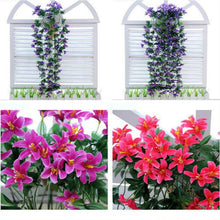 Load image into Gallery viewer, Artificial Flower Wall Hanging Lily Flower Vine Basket Flower Party Decorations