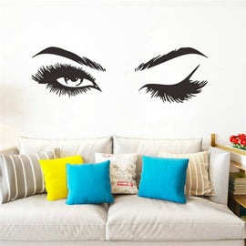 2 PCS/Set Makeup Shop Beauty Studio Decoration Personality Eyebrow Wall Sticker