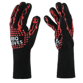Heat-resistant High Temperature Fire Resistance Cooking Baking Barbecue Grill Gloves, Red BBQ, Red Torch
