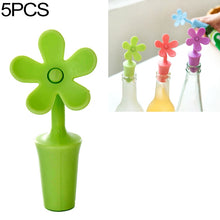 Load image into Gallery viewer, 5 PCS Silicone Wine Stopper Flower Beer Stopper, 5 PCS Flower Shape(Green), 5 PCS Flower Shape(Purple), 5 PCS Flower Shape(Red), 5 PCS Flower Shape(Blue)