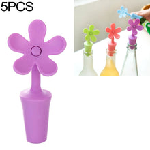 Load image into Gallery viewer, 5 PCS Silicone Wine Stopper Flower Beer Stopper, 5 PCS Flower Shape(Purple), 5 PCS Flower Shape(Red), 5 PCS Flower Shape(Blue)