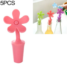 Load image into Gallery viewer, 5 PCS Silicone Wine Stopper Flower Beer Stopper, 5 PCS Flower Shape(Purple), 5 PCS Flower Shape(Red), 5 PCS Flower Shape(Blue)
