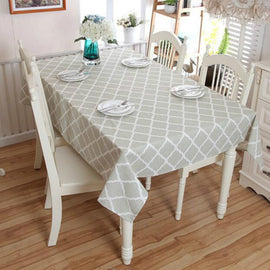 Cotton and Geometric Rhombus Gray LaceTablecloth, 60x60cm, 70x70cm, 90x90cm, 100x140cm, 120x120cm, 140x140cm, 90x150cm, 140x160cm, 120x160cm, 140x180cm, 130x180cm, 140x200cm, 140x220cm, 140x250cm