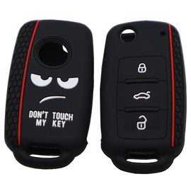 Do not Touch My Key Style Silicone Car Key Cover for Volkswagen Jetta Polo Passat Skoda Tiguan Golf, For Volkswagen Jetta Polo Passat Skoda Tiguan Golf
