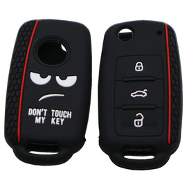 Do not Touch My Key Style Silicone Car Key Cover for Volkswagen Jetta Polo Passat Skoda Tiguan Golf, For Volkswagen Jetta Polo Passat Skoda Tiguan Golf