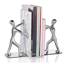 Load image into Gallery viewer, Pair Small Person Standing Decoration Creative Desk Bookshelf Metal Book Push Plate, Book Push Plate
